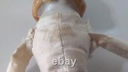 10.5 Antique/Vintage German Lady Doll, Porcelain and Cloth