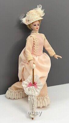 112 Vintage Artisan Victorian Dollhouse Miniature Doll Lady Porcelain Head 6