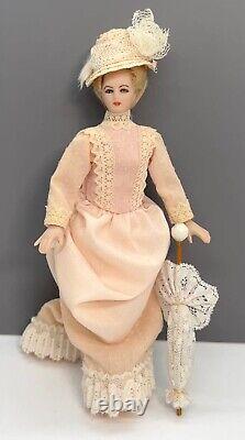 112 Vintage Artisan Victorian Dollhouse Miniature Doll Lady Porcelain Head 6