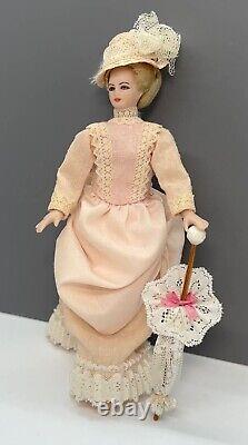 112 Vintage Artisan Victorian Dollhouse Miniature Doll Lady Porcelain Head 6