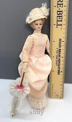 112 Vintage Artisan Victorian Dollhouse Miniature Doll Lady Porcelain Head 6