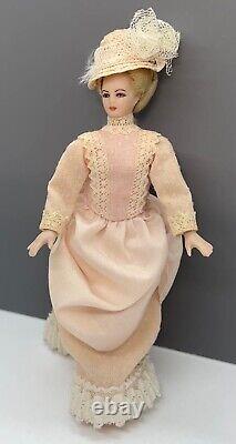 112 Vintage Artisan Victorian Dollhouse Miniature Doll Lady Porcelain Head 6