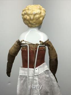 12 Antique Porcelain German Hertwig China Head Doll Blonde 1890-1900's #A