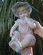 12 Large Vintage Bisque Porcelain Baby Piano Figurine Girl Doll Handp. German