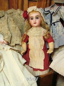 13 Antique French Doll Bebe Jumeau Trunk Clothes Trousseau Dress Coat Sailor