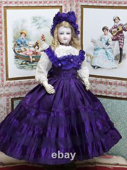 14 1/2 (37cm) ANTIQUE FRENCH FASHION DOLL by Gaultier IN BEAUTIFUL COSTUME