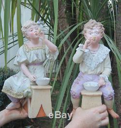 14 Gebruder Heubach Bisque porcelain Piano Baby doll Figurines Antique Vintage