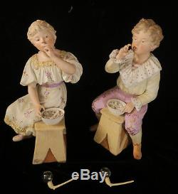 14 Gebruder Heubach Bisque porcelain Piano Baby doll Figurines Antique Vintage