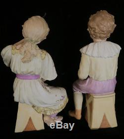 14 Gebruder Heubach Bisque porcelain Piano Baby doll Figurines Antique Vintage