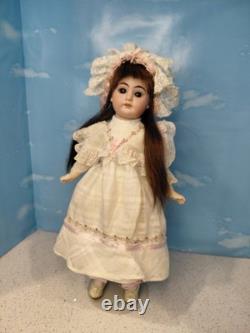 15 A. M. Little 1894 DEP Bisque Head Doll Original Dress & Bonnet