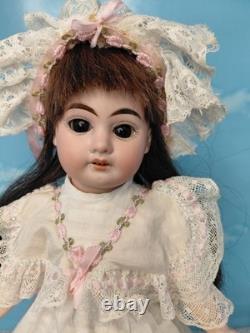 15 A. M. Little 1894 DEP Bisque Head Doll Original Dress & Bonnet