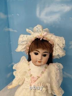 15 A. M. Little 1894 DEP Bisque Head Doll Original Dress & Bonnet
