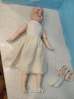 15 A. M. Little 1894 DEP Bisque Head Doll Original Dress & Bonnet