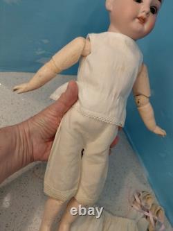 15 A. M. Little 1894 DEP Bisque Head Doll Original Dress & Bonnet