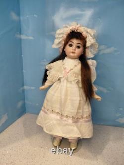 15 A. M. Little 1894 DEP Bisque Head Doll Original Dress & Bonnet