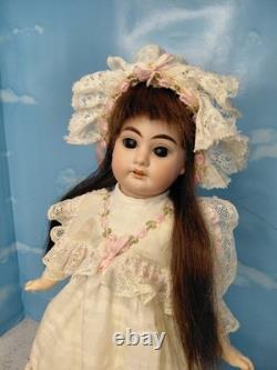 15 A. M. Little 1894 DEP Bisque Head Doll Original Dress & Bonnet