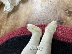 15 Antique China Head Doll Blond Highly Molded Hair #184 Wooden Arms Slippers 15 Antique China Head Doll Blond Highly Molded Hair #184 Wooden Arms Slippers