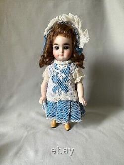 16.5cm Two German All Bisque Antique Doll Jointed fixed eyes Damage & Repair