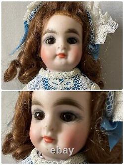 16.5cm Two German All Bisque Antique Doll Jointed fixed eyes Damage & Repair