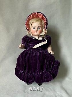 16.5cm Two German All Bisque Antique Doll Jointed fixed eyes Damage & Repair