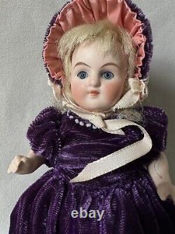 16.5cm Two German All Bisque Antique Doll Jointed fixed eyes Damage & Repair