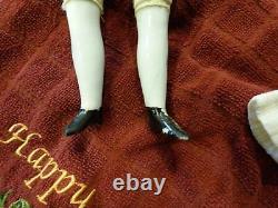 16 Alt Beck G Antique Biedermeier Bald China Head Doll/Bonnet orig wig/dress