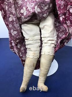 16 Antique German Bisque China Head Doll Kister BL Flat Top Original Body #A