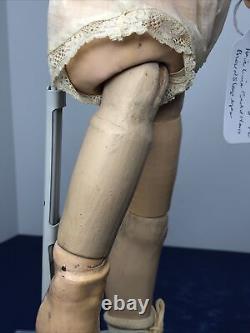 16 Antique German P. Sch Peter Scherf 2/2 Bisque Doll compo Body BR Eyes #L
