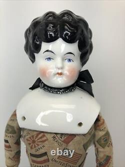 16 Antique Porcelain German Made China Head Butler Brothers Low Brow doll #A