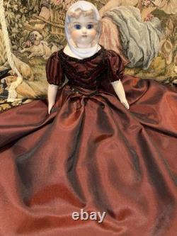 16'' Vintage Porcelain Parian China Doll Emma Clear, 1944