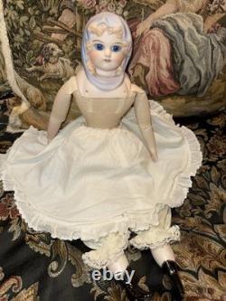 16'' Vintage Porcelain Parian China Doll Emma Clear, 1944