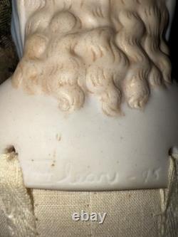 16'' Vintage Porcelain Parian China Doll Emma Clear, 1944