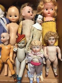 168 pc Lot Vintage & Antique Dolls & Accessories Porcelain Handwerck Marseille