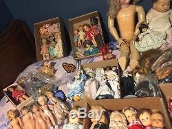 168 pc Lot Vintage & Antique Dolls & Accessories Porcelain Handwerck Marseille