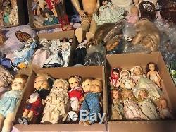 168 pc Lot Vintage & Antique Dolls & Accessories Porcelain Handwerck Marseille