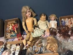 168 pc Lot Vintage & Antique Dolls & Accessories Porcelain Handwerck Marseille