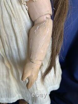 17 ANTIQUE TETE JUMEAU Bisque Doll Lovely! With Steiff Easter Bunny
