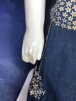 17 Antique German Porcelain China Head Doll Conte Boehme Flat Top 1870 #o