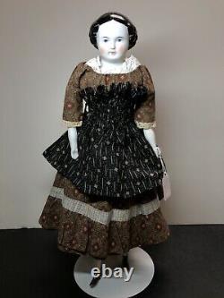17 Antique German Porcelain China Head Doll Kestner High Brow 1870-80s #A