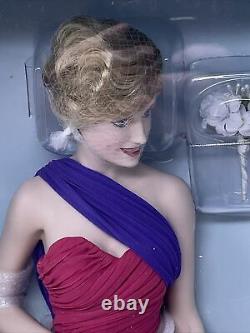 17 Diana Princess Of Wales Porcelain Portrait Doll By Franklin Mint. Pink Dress