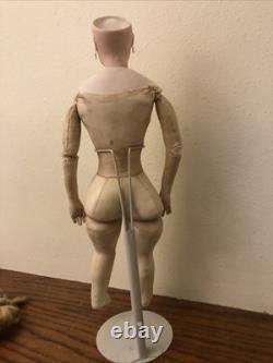 17 Francois Gaultier (F. G.) Bisque Doll With Leather Body (tear in left elbow)