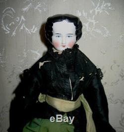 1800's Antique German Doll with Porcelain Head, Legs and Hands