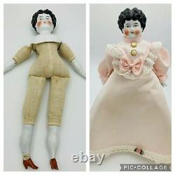 1860s Civil War CHINA HEAD High Brow DOLL Center Part 14 Orig. Body Arms Legs