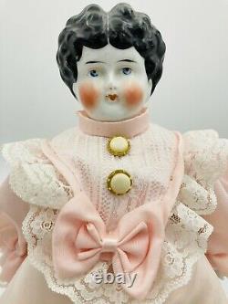 1860s Civil War CHINA HEAD High Brow DOLL Center Part 14 Orig. Body Arms Legs