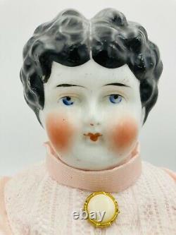 1860s Civil War CHINA HEAD High Brow DOLL Center Part 14 Orig. Body Arms Legs