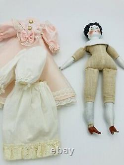 1860s Civil War CHINA HEAD High Brow DOLL Center Part 14 Orig. Body Arms Legs