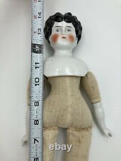 1860s Civil War CHINA HEAD High Brow DOLL Center Part 14 Orig. Body Arms Legs