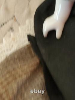 19 CIVIL WAR 1860s China Head Doll Center Part High Brow, Nicely Dressed