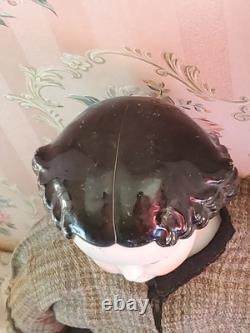 19 CIVIL WAR 1860s China Head Doll Center Part High Brow, Nicely Dressed
