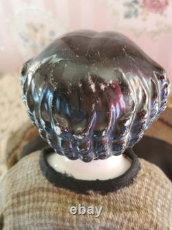 19 CIVIL WAR 1860s China Head Doll Center Part High Brow, Nicely Dressed